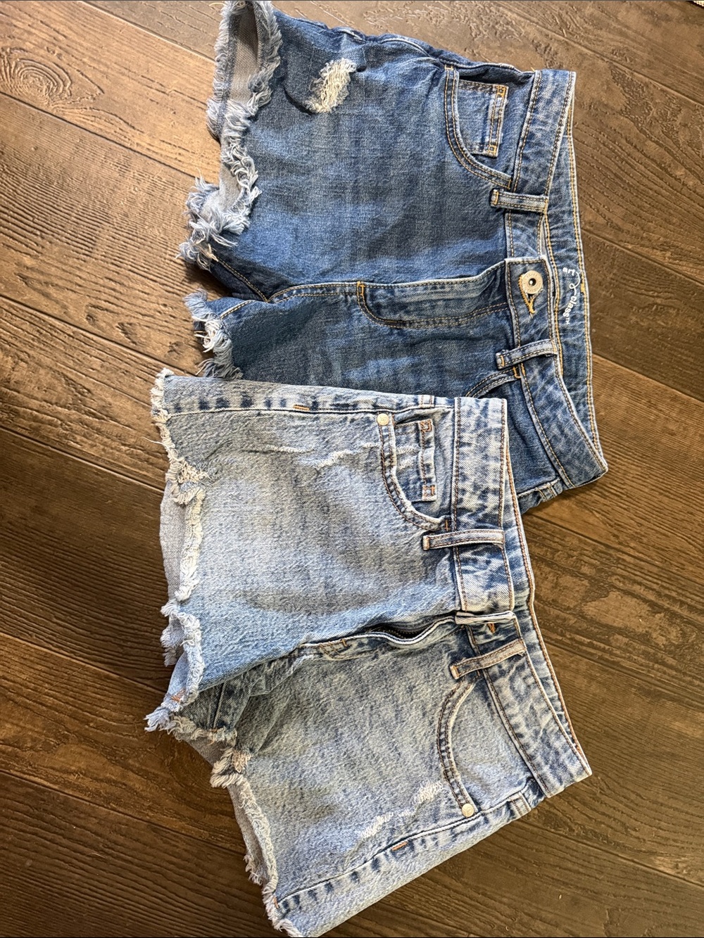 art class Distressed Denim Shorts Light Blue & Medium Blue